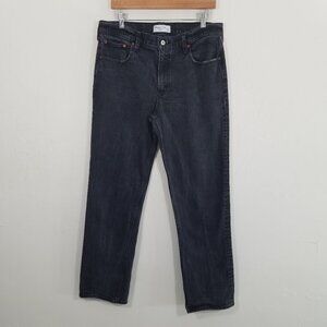 Abercrombie & Fitch The '90S Straight Mid Rise Jeans Black Size 12/31